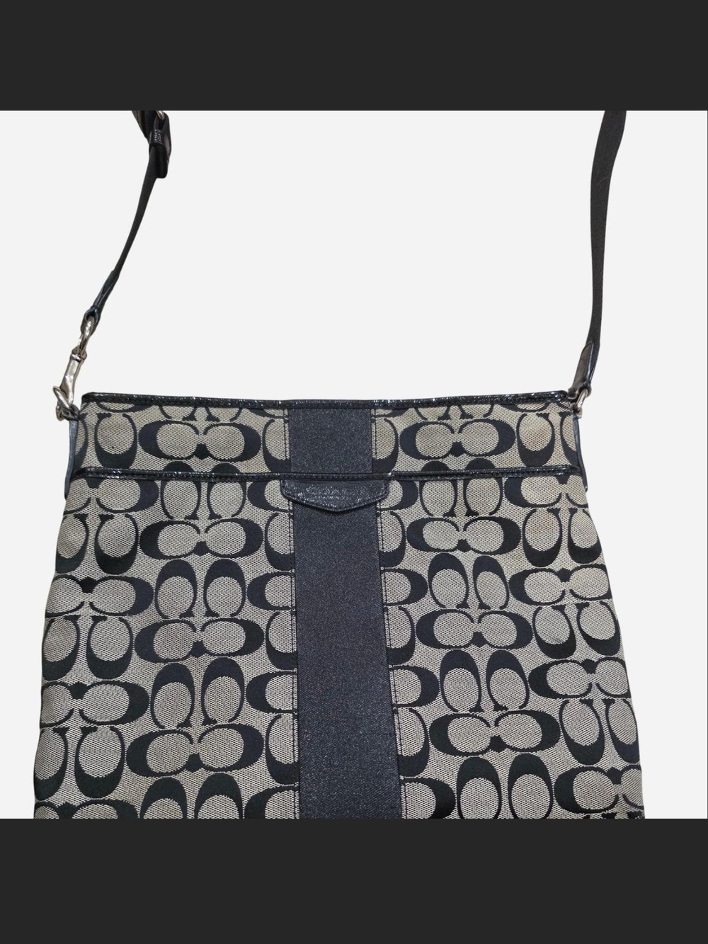 Coach Signature Canvas Crossbody Bag in Black/Gray